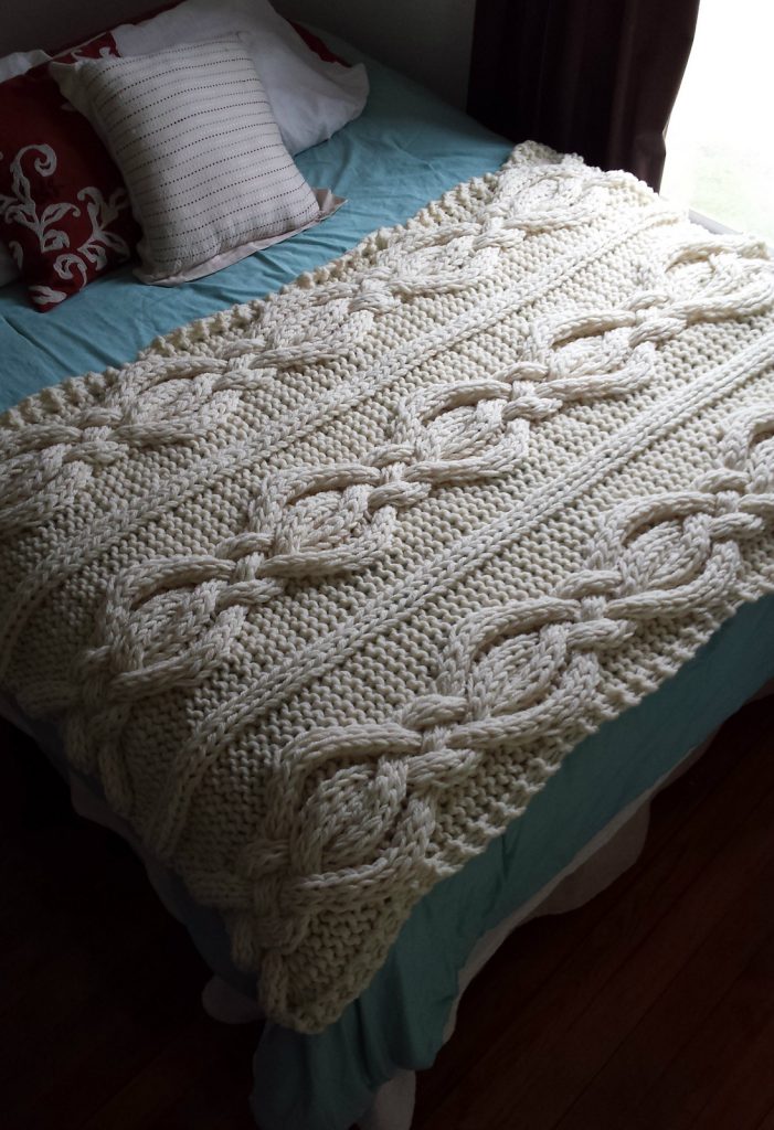 Knitting Pattern for Twisted Cable Blanket