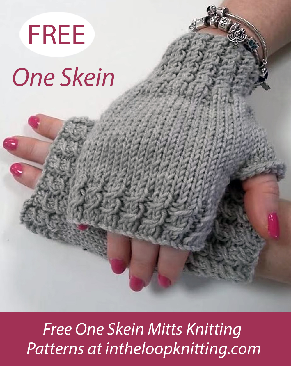 Free Twisted Rib Fingerless Gloves Knitting Pattern
