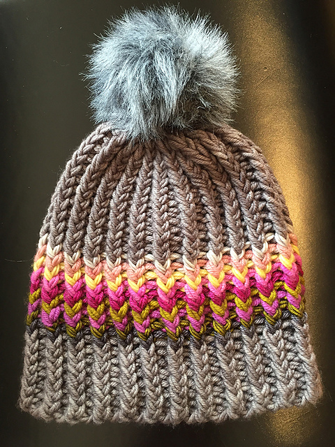 pom pom hat knitting pattern free