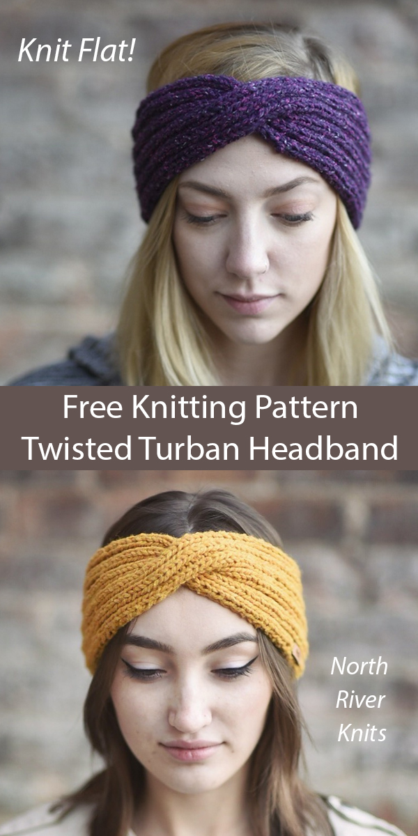 Twisted Turban Headband Free Knitting Pattern 