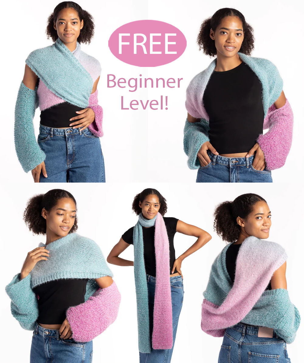 Free Beginner Twisted Wrap Knitting Pattern