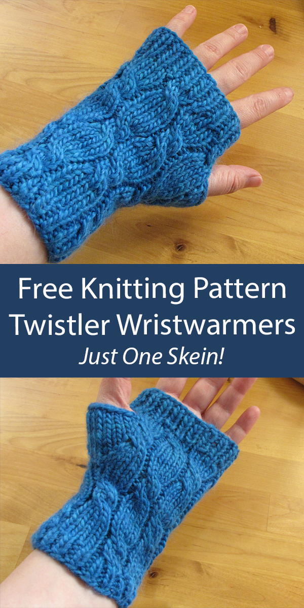 Free Mitts Knitting Pattern Twistler Wristwarmers One Skein