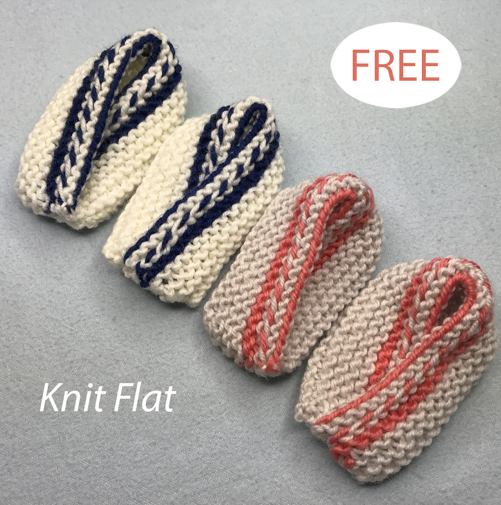 Free Two Color Baby Booties Knitting Pattern