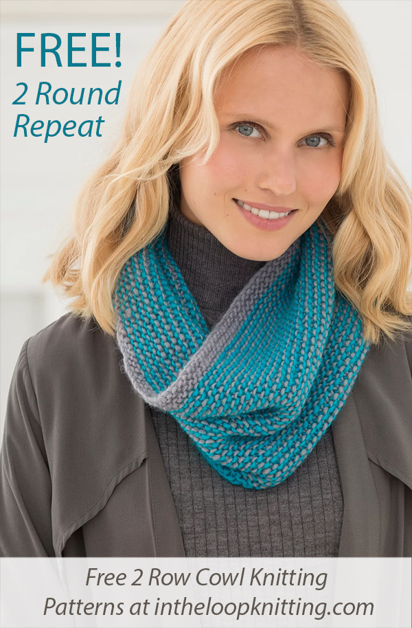 Free Easy Cowl Knitting Pattern Two Color Neck Warmer