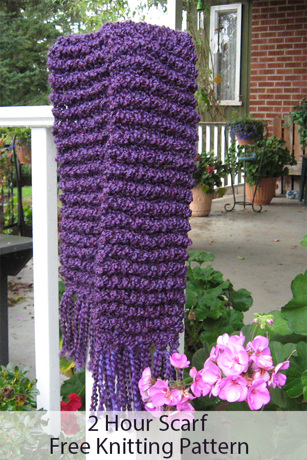 Free knitting pattern for Two-Hour Scarf