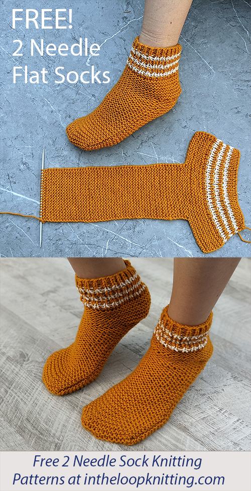 Two-Needle Flat Socks Knitting Pattern
