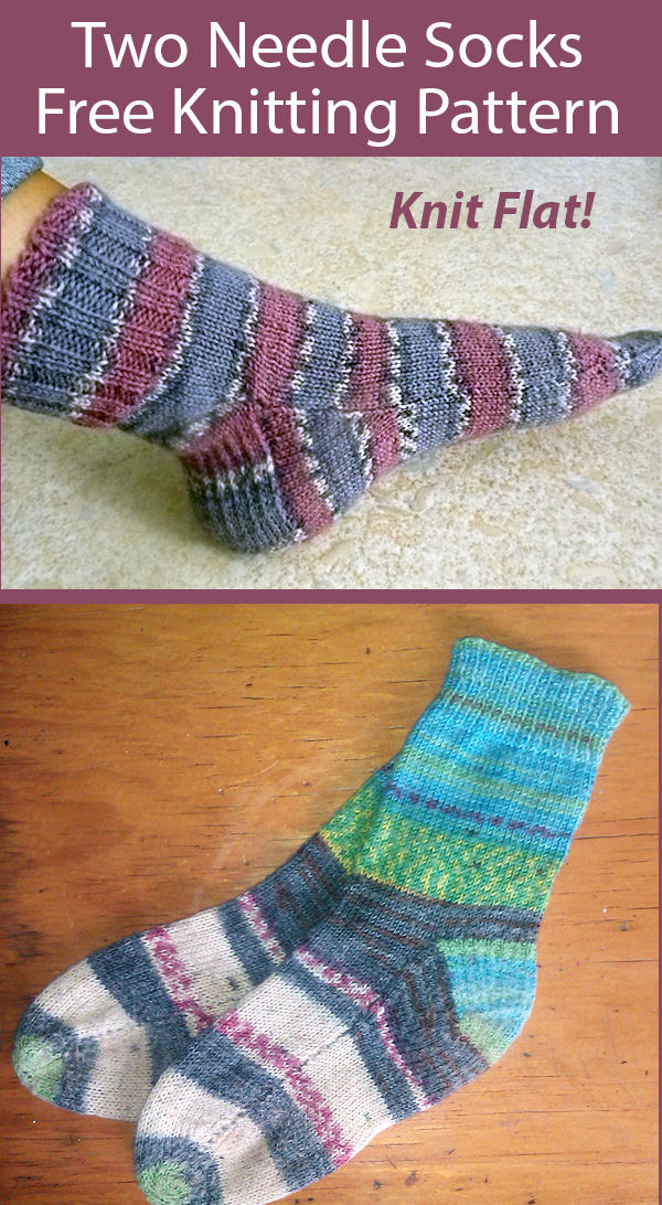 Free Knitting Pattern for Two Needle Socks