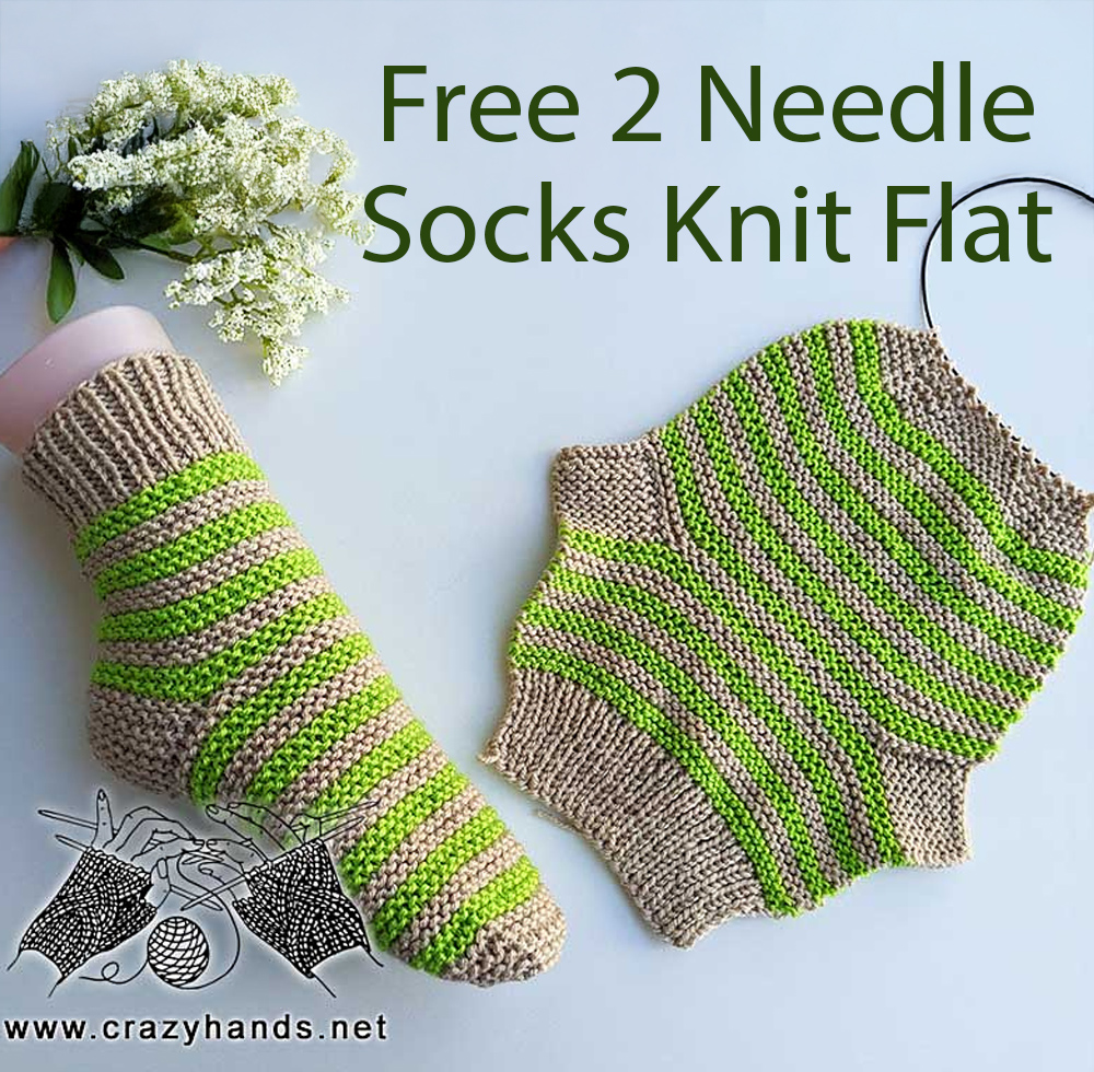 Two-Needles Two-Color Socks Knitting Pattern