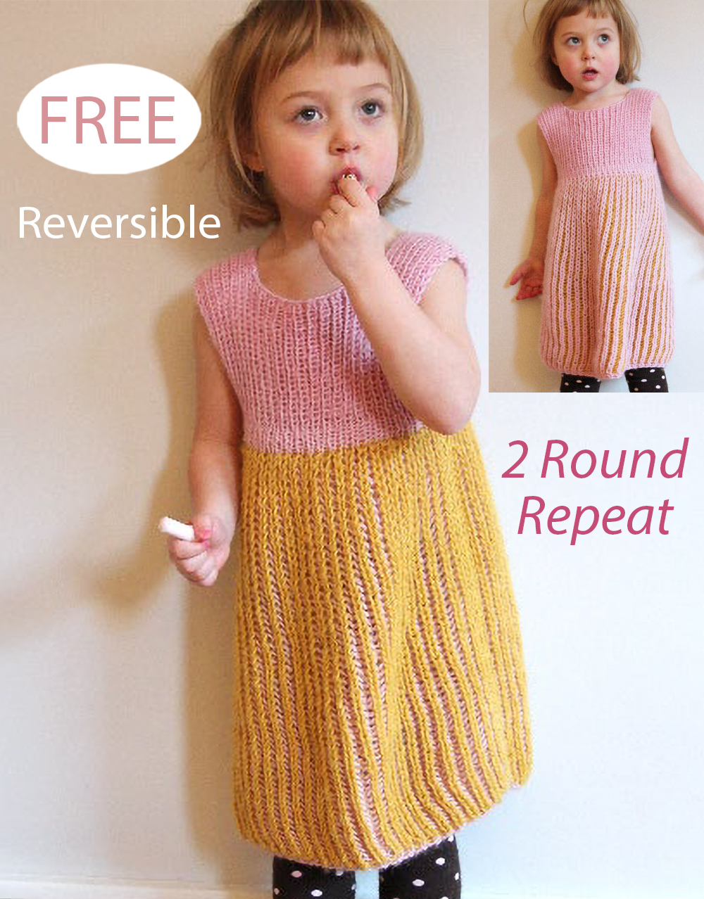 Free Children's Two Way Dress  Knitting Pattern