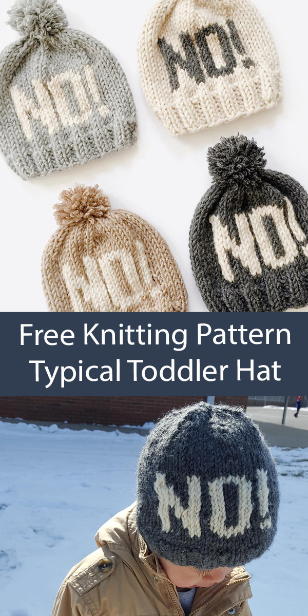 Free Hat Knitting Pattern Typical Toddler No Hat