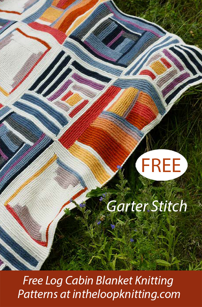 Free Knitting Pattern Log Cabin Quartet Blanket Quilt