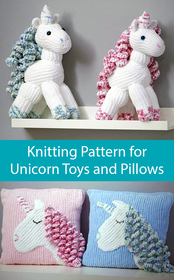 Knitting Kit for Unicorn Toy and Cushion