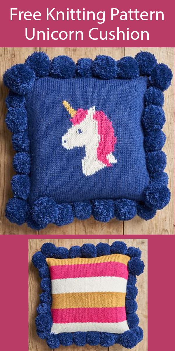 Free Knitting Pattern for Unicorn Cushion