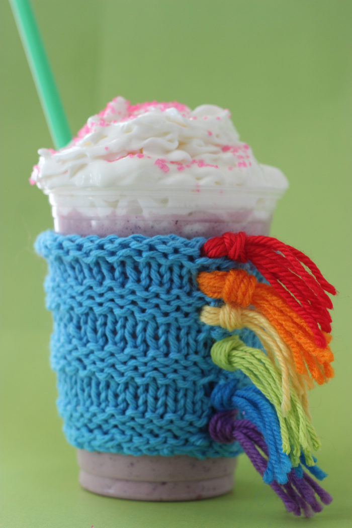 Free Knitting Pattern for Unicorn Drink Cozy