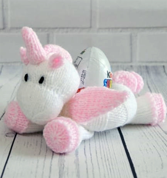 Knitting Pattern for Little Sweetie Unicorn Easter Egg Holder 