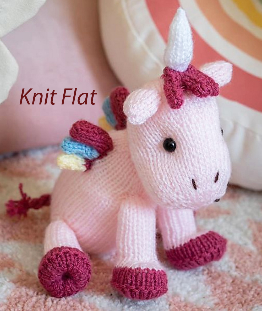 Free Knitting Pattern for Unicorn Toy