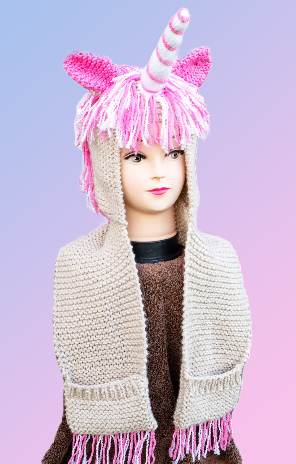Unicorn Hood Free Knitting Pattern