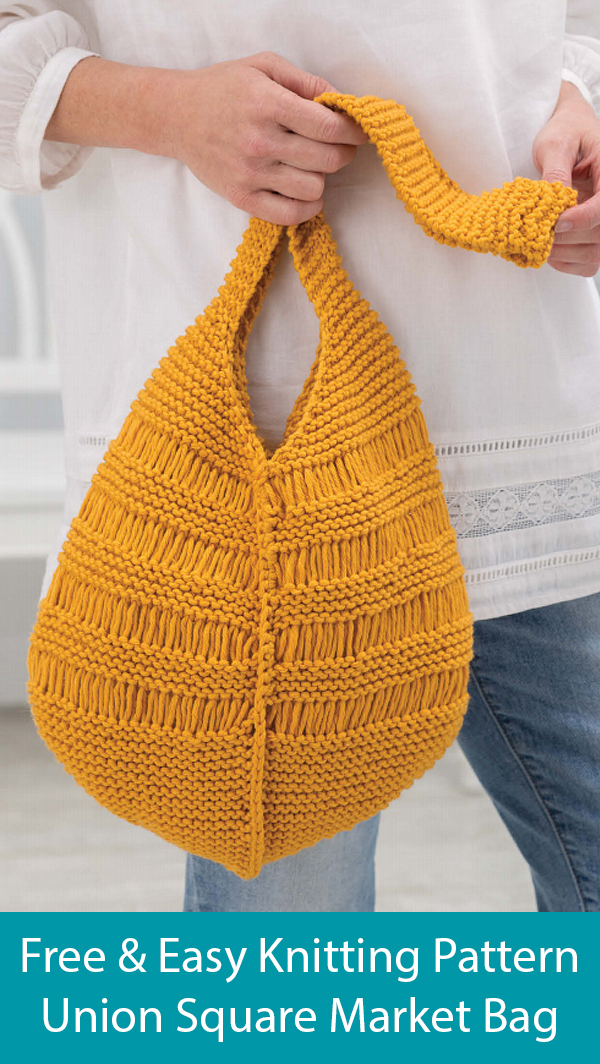 Free Knitting Pattern for Easy Union Square Market Bag