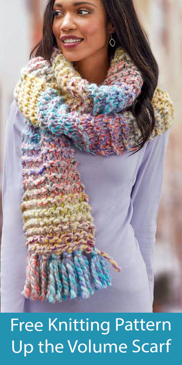 Free Easy Scarf Knitting Pattern Up the Volume Scarf