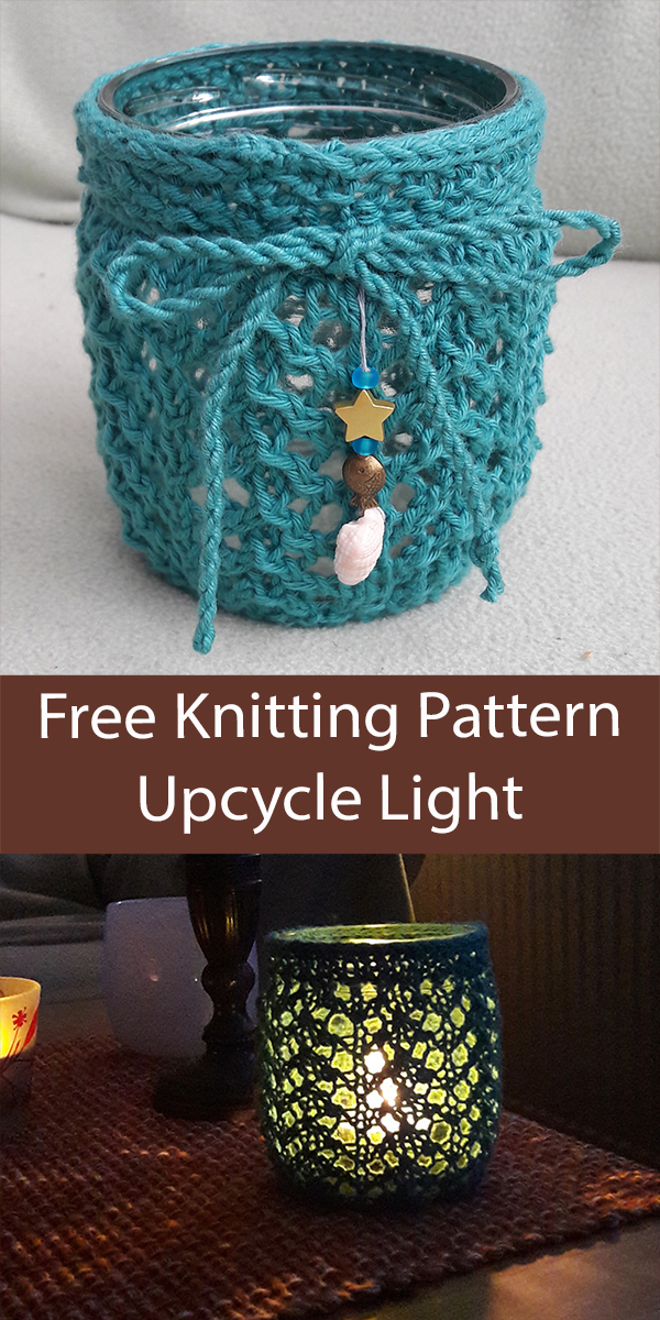 Free Light Cozy Knitting Pattern Upcycle Light Jar Cover