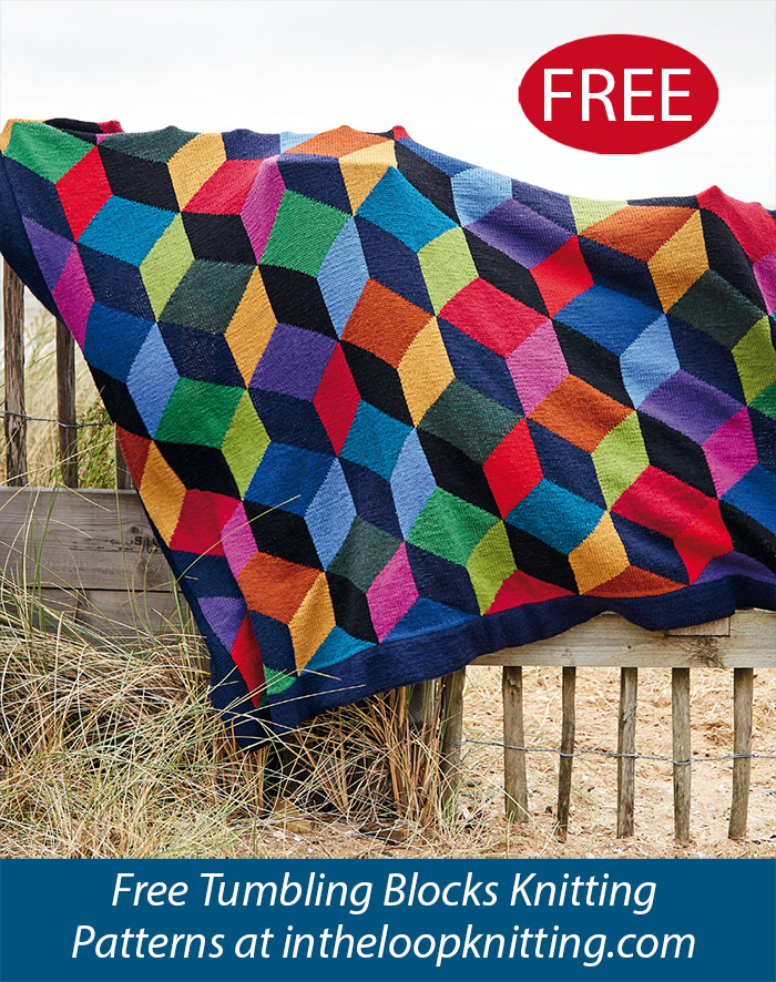 Free Blanket Knitting Pattern Upscale Tumbling Blocks Throw