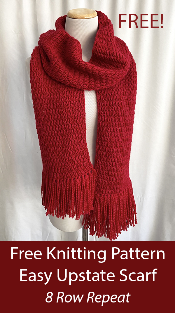 Free Easy Scarf Knitting Pattern Upstate Scarf