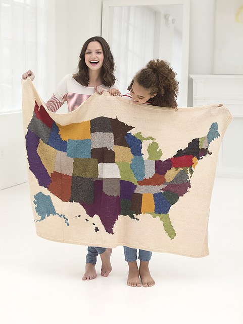 Free knitting pattern for USA Map Afghan