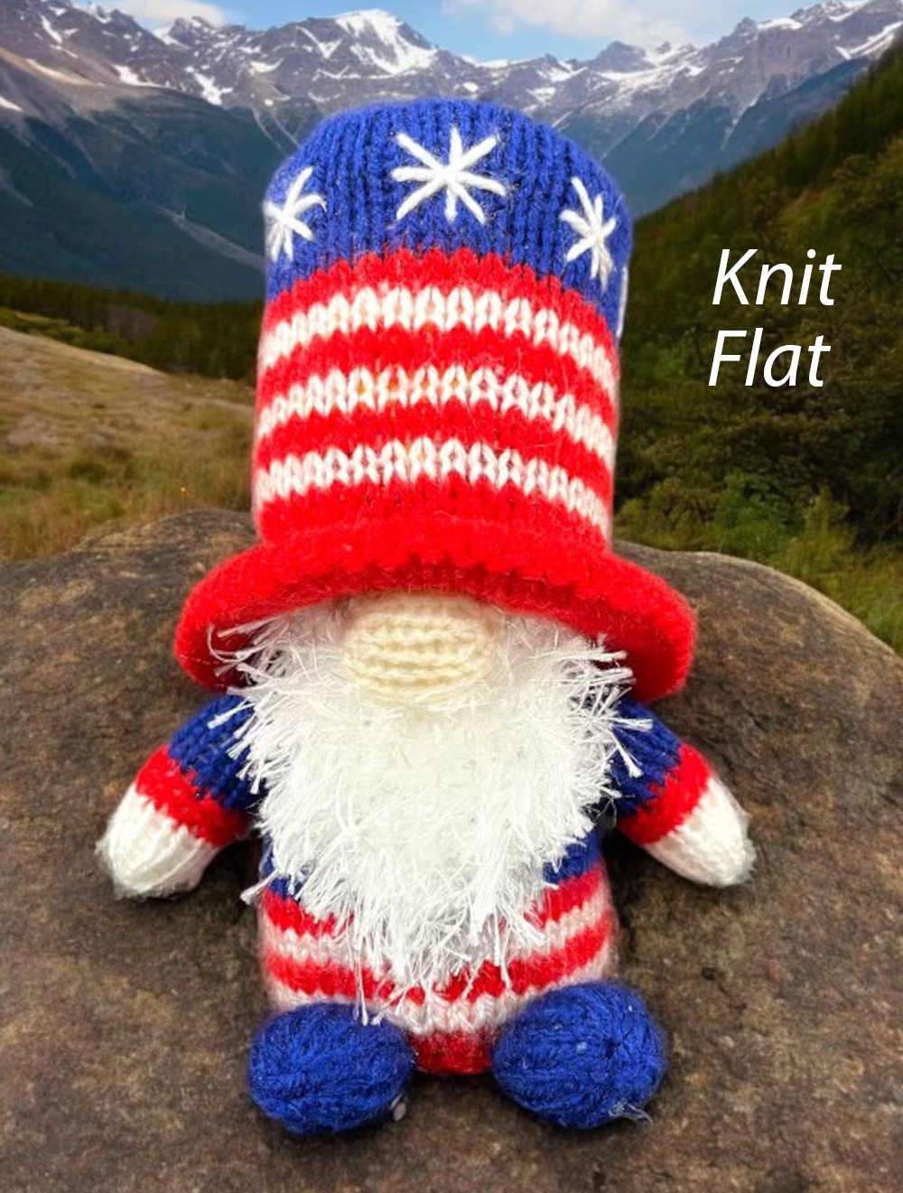 Uncle Sam Gonk Gnome Knitting Pattern for Fourth of July