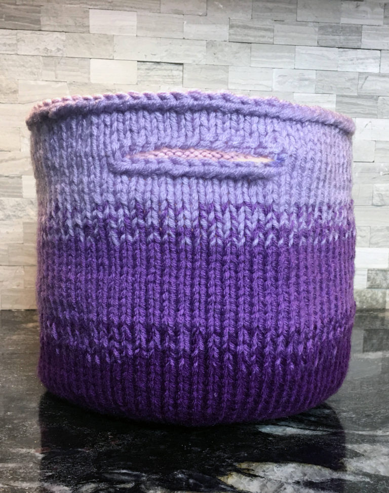 Knitting Pattern for Gradient Utility Basket