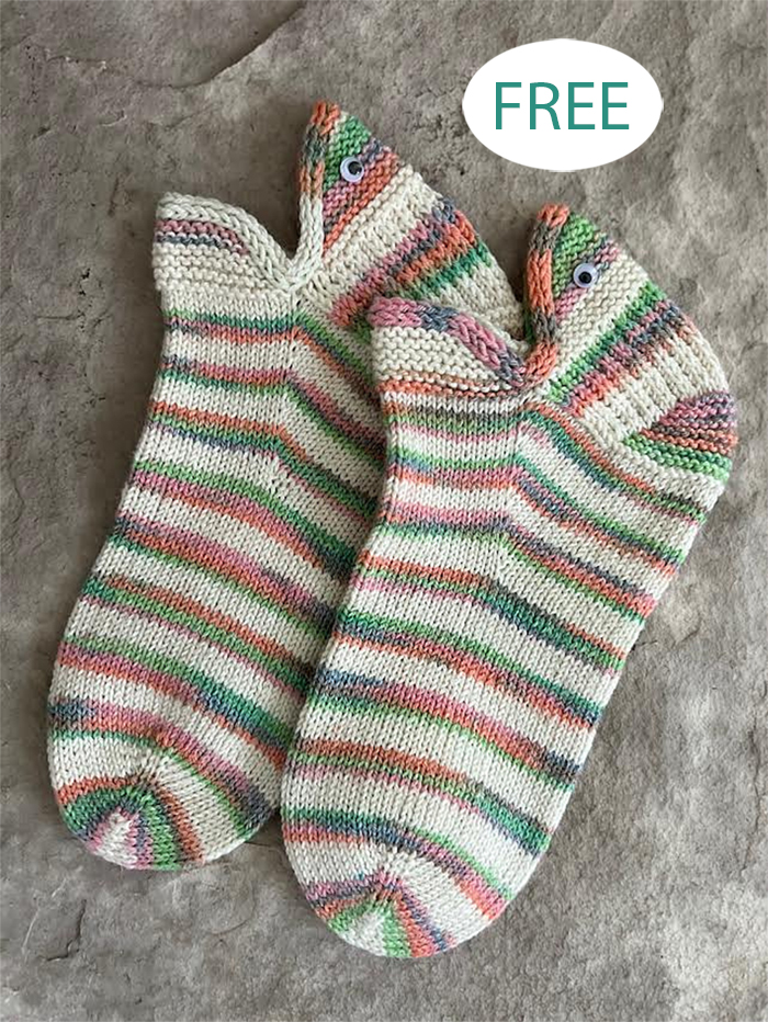 Free Utsubo Sock Sneaker Socks Shortie Footie Socks Knitting Pattern