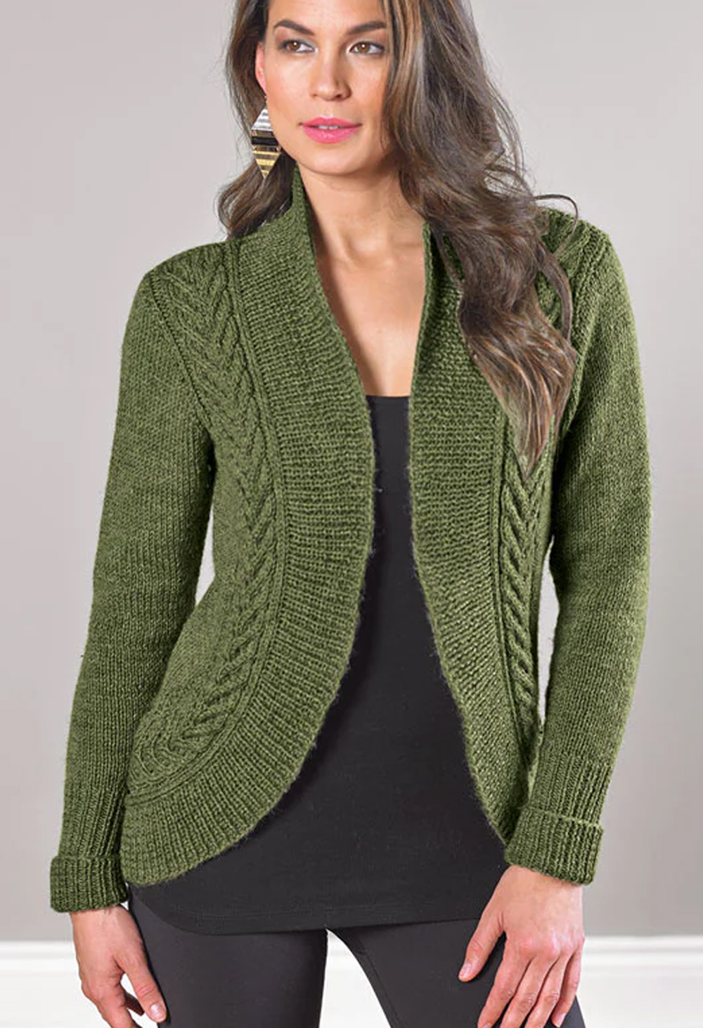 V-Cable Cardigan Knitting Pattern