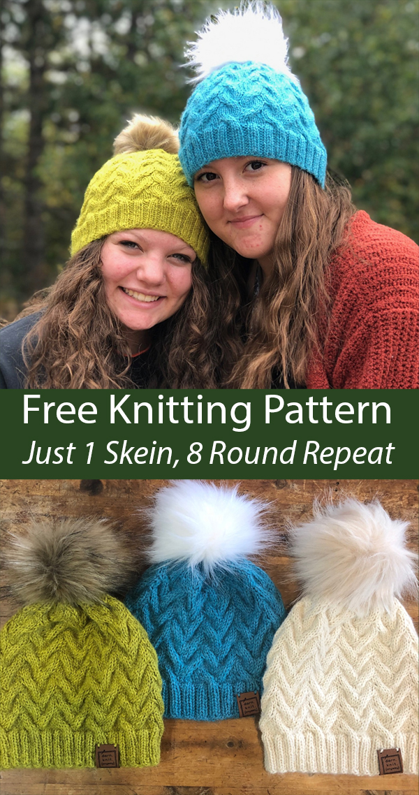Free One Skein Hat Knitting Pattern V Formation Hat