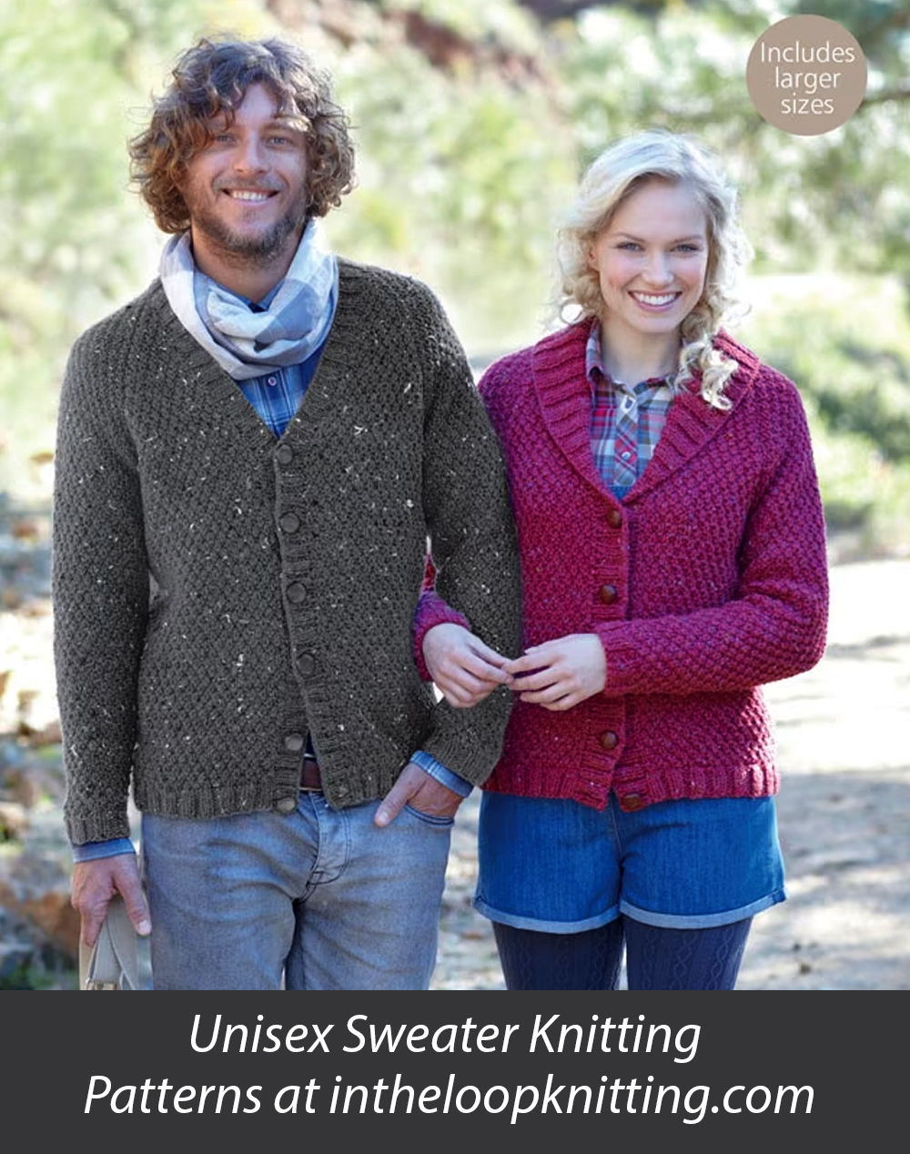 V Neck and Shawl Collared Cardigans Knitting Patterns