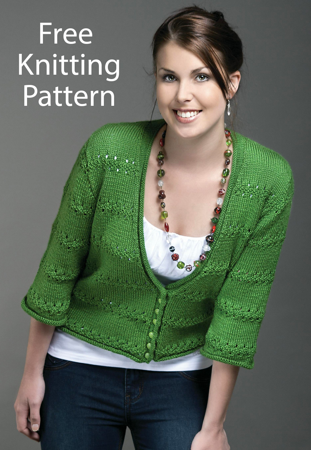 Free Knitting Pattern V-Neck Cardi Cardigan