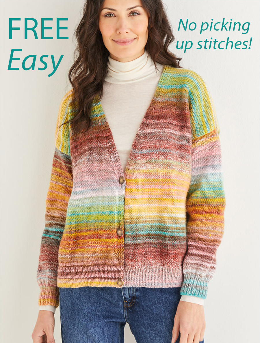 Free Easy V-Neck Cardigan Knitting Pattern Sirdar 10145