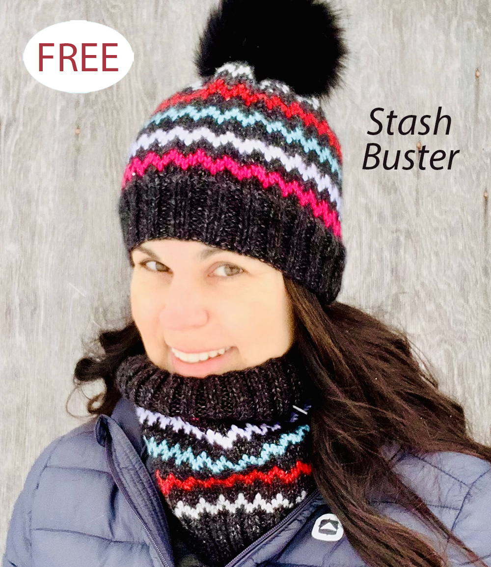 Free Va et Viens Hat and Cowl Knitting Pattern