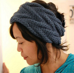Free knitting pattern for Vanessa wide cable headband and more headband knitting patterns