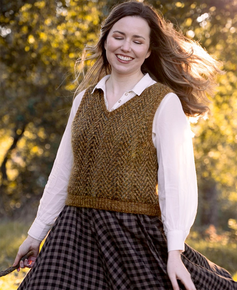 Vest Knitting Pattern Easy Velvet Moss Vest