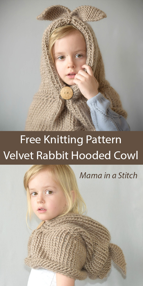 Free Velvet Rabbit Hooded Cowl Knitting Pattern
