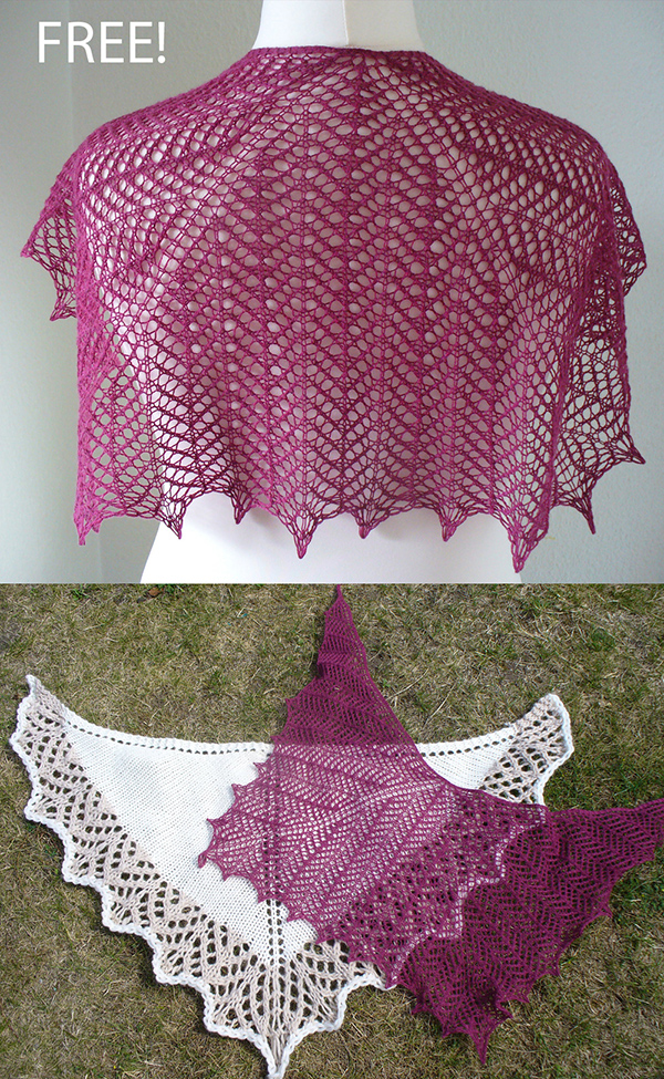 Free Venation Shawls Knitting Pattern