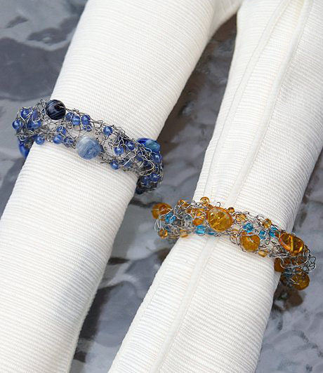 Free Knitting Pattern for Venezia Beaded Napkin Rings