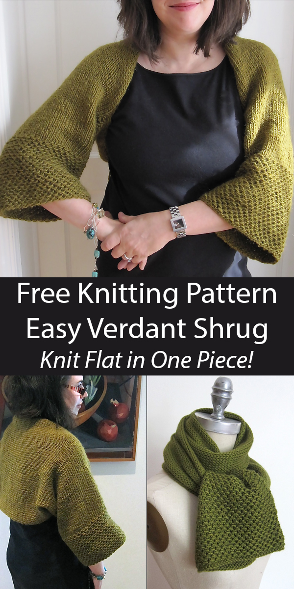 Easy Verdant Shrug Free Knitting Pattern