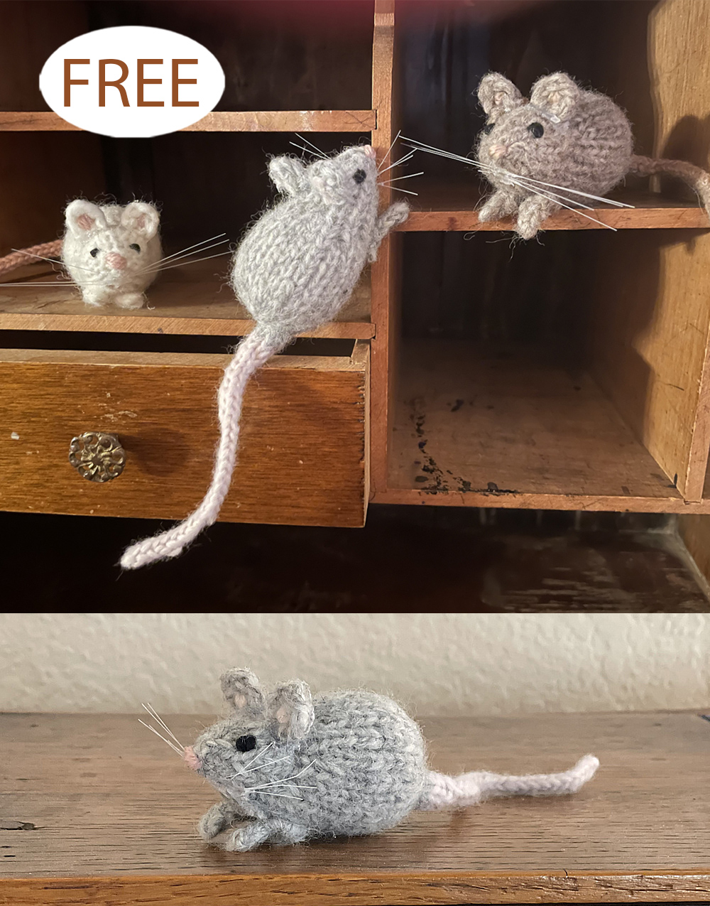 Free Victorian Mouse Stuffie Knitting Pattern