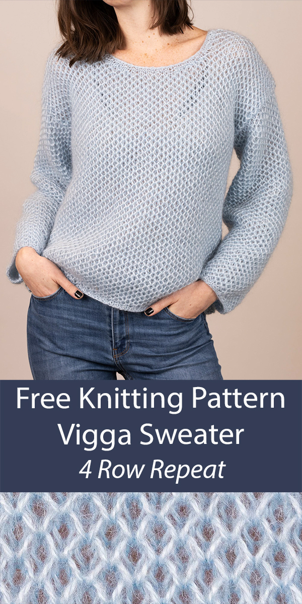 Free Sweater Knitting Pattern Vigga Jumper 4 Row Repeat