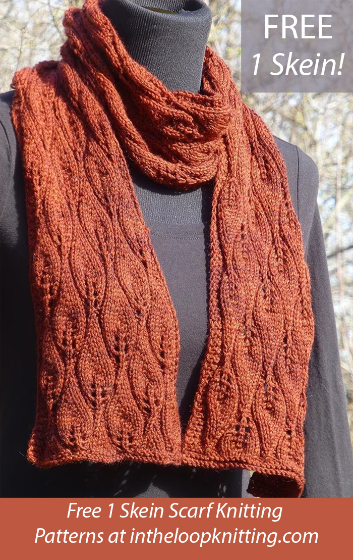 Free One Skein Candle Flame Scarf Knitting Pattern