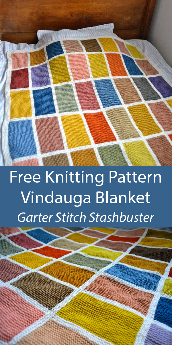 Free Vindauga Blanket Knitting Pattern Garter Stitch Stashbuster