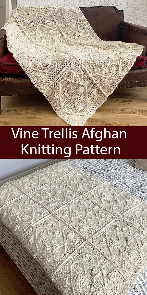 Vine Trellis Afghan Knitting Pattern