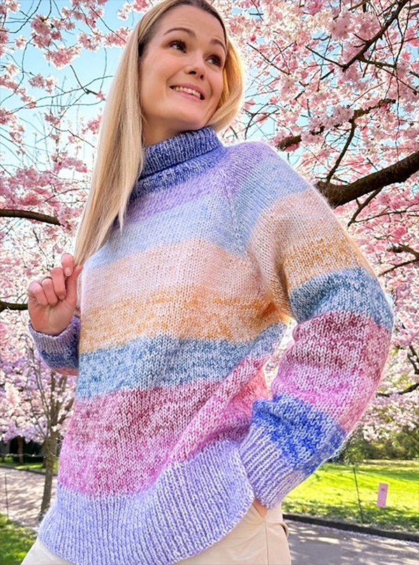 Winter Pastels Sweater Knitting Pattern