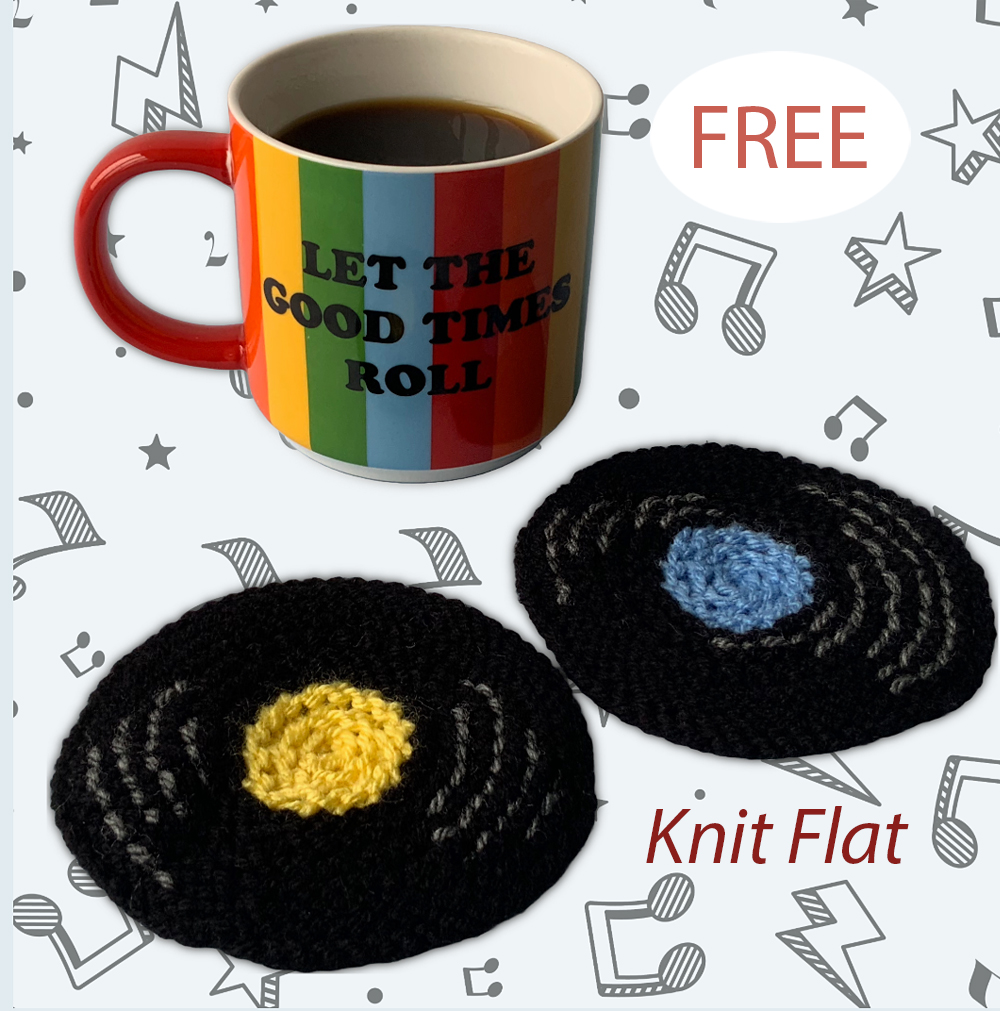 Free Knitting Pattern Vinyl Disc Coaster