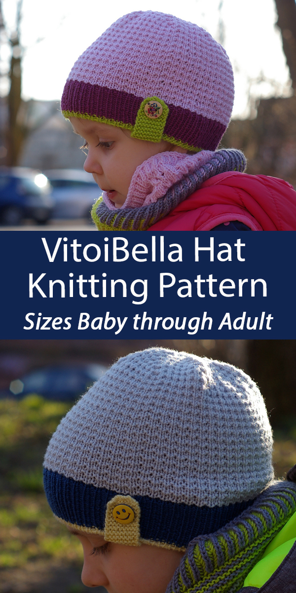 VitoiBella Hat Knitting Pattern Sizes Baby to Adult